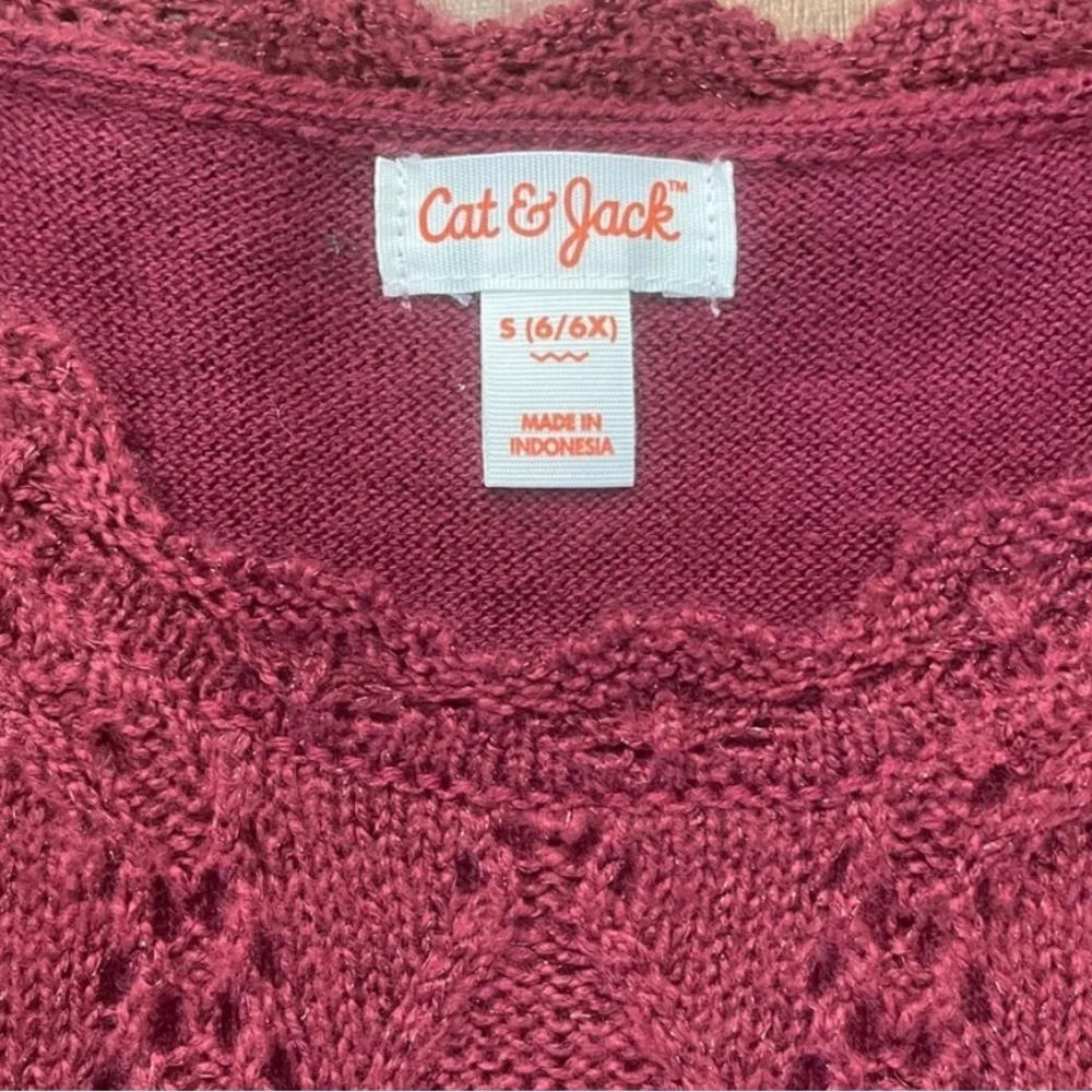 NWT 2 crochet dresses big girl Sz small 6/6x black burgundy cat & jack